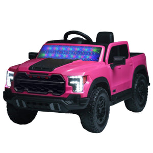 12V Kids Ride On Car With Remote Control, 4 Wheel Shock Absorption, Multifunctional Music Player Perfect Gift For Toddlers - Pink