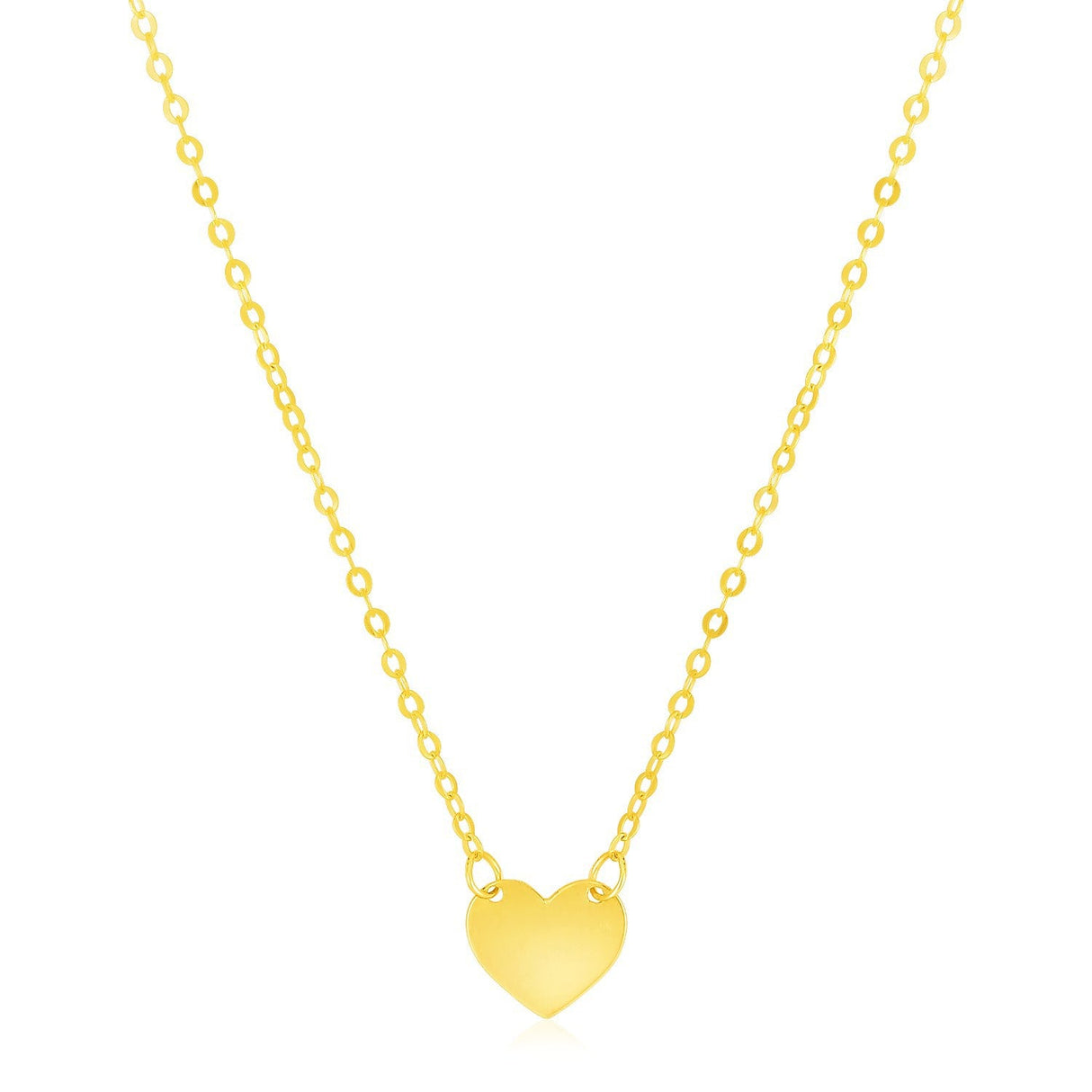 14k Yellow Gold Polished Mini Heart Necklace
