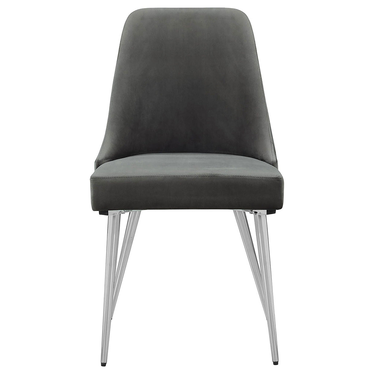 Padded Side Chair Of 2) With Upholstered Seat And Polished - Gray