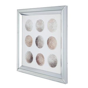 19.7x19.7" Ares Crystal Mirror Framed Wall Art on Mellow Golden Tint Background