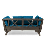 Outdoor Convertible Acacia Wood Daybed with Water-Resistant Cushions by christopher knight home