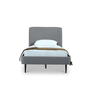 Twin Bed With Curved Headboard - Gray / Black