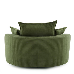 360° Swivel Accent Barrel Chair With Dual Layer Cushion And 3 Removable Pillows