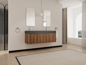 60 Inch Wall-Mounted Bathroom Vanity with Sink