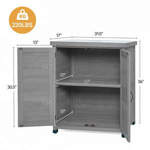 Potting Bench with Storage Cabinet and Metal Table Top