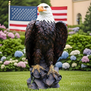 Large Standing Bald Eagle Garden Sculpture