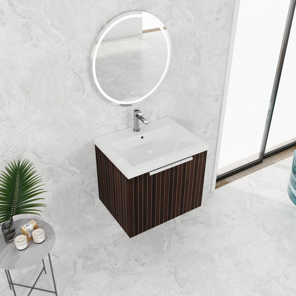 24 Inch Bathroom Cabinet With Resin Sink