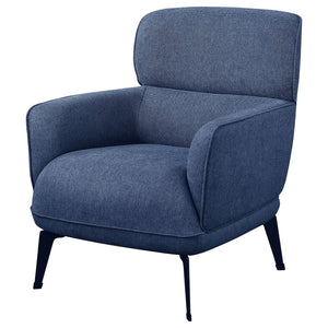 Andrea Upholstered Crescent Arm Accent Chair Blue