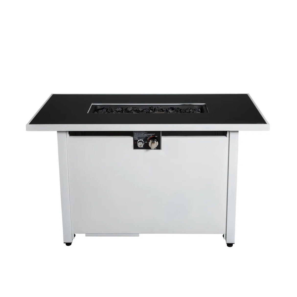 Outdoor 43" Rectangular Fire Pit Table With Adjustable Flame Control - White