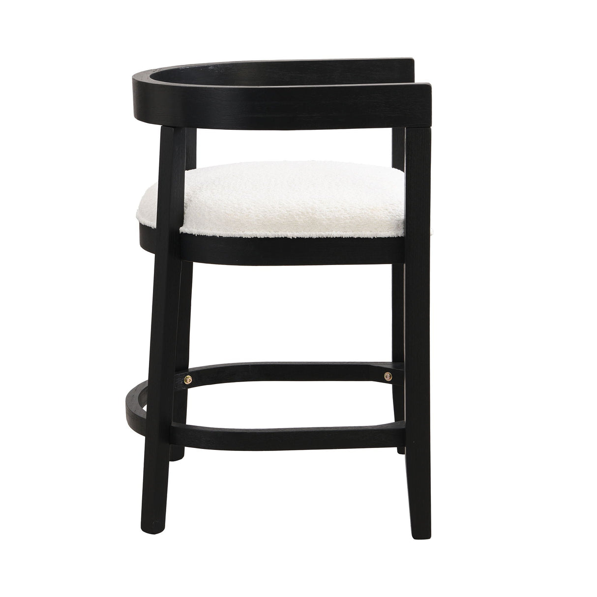 Modern Rubberwood Counter Stool Set With Upholstered Seats