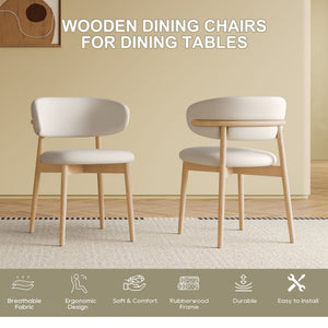 Dining Chair Set of 2 for Dining Room and Kitchen - White