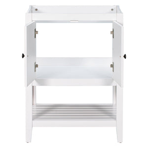 Bathroom Vanity Base Only, Soild Wood Frame, Bathroom Storage Cabinet With Doors And Open Shelf