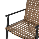 Modern Outdoor Chat Set: 2 Rattan Chairs with Side Table