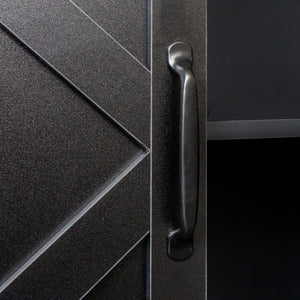 Cabinet With 4 Doors and 4 Open Shelves Freestanding Sideboard