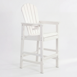HDPE Bar Height Adirondack Patio Chair with Cup Holder and Armrests