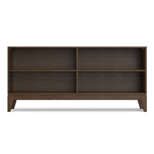 Harper - 4 Shelf Low Bookcase - Walnut Brown