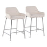Daniella - Contemporary Fixed Height Counter Stool With Metal Legs (Set of 2)