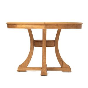 Extendable Round Rubber Wood Dining Table