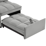 4 in 1 Multi-Function Single Sofa Bed with Storage Pockets - Gray