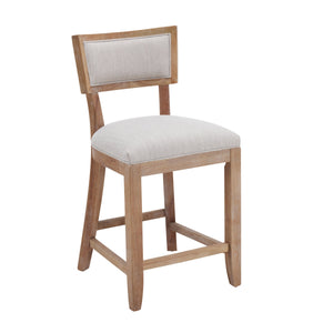26.5" Upholstered Counter Stools Set of 2 with Comfy Back
