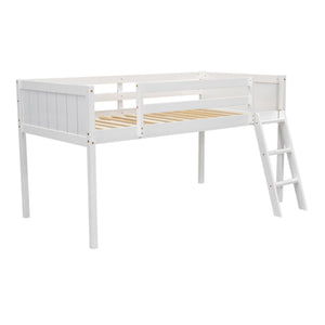 Low Loft Bed With Adjustable Ladder