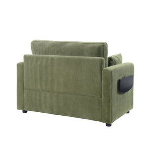 Sleeper Sofa With Foldable Mattress, USB Ports, Side Table & Storage Pocket