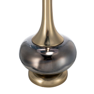D15x29 Table Lamp with Glass Drum Shade – Aluminum Base
