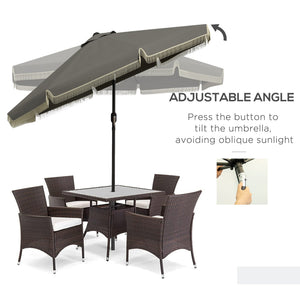 Outsunny 9ft Patio Umbrella with Push Button Tilt and Crank