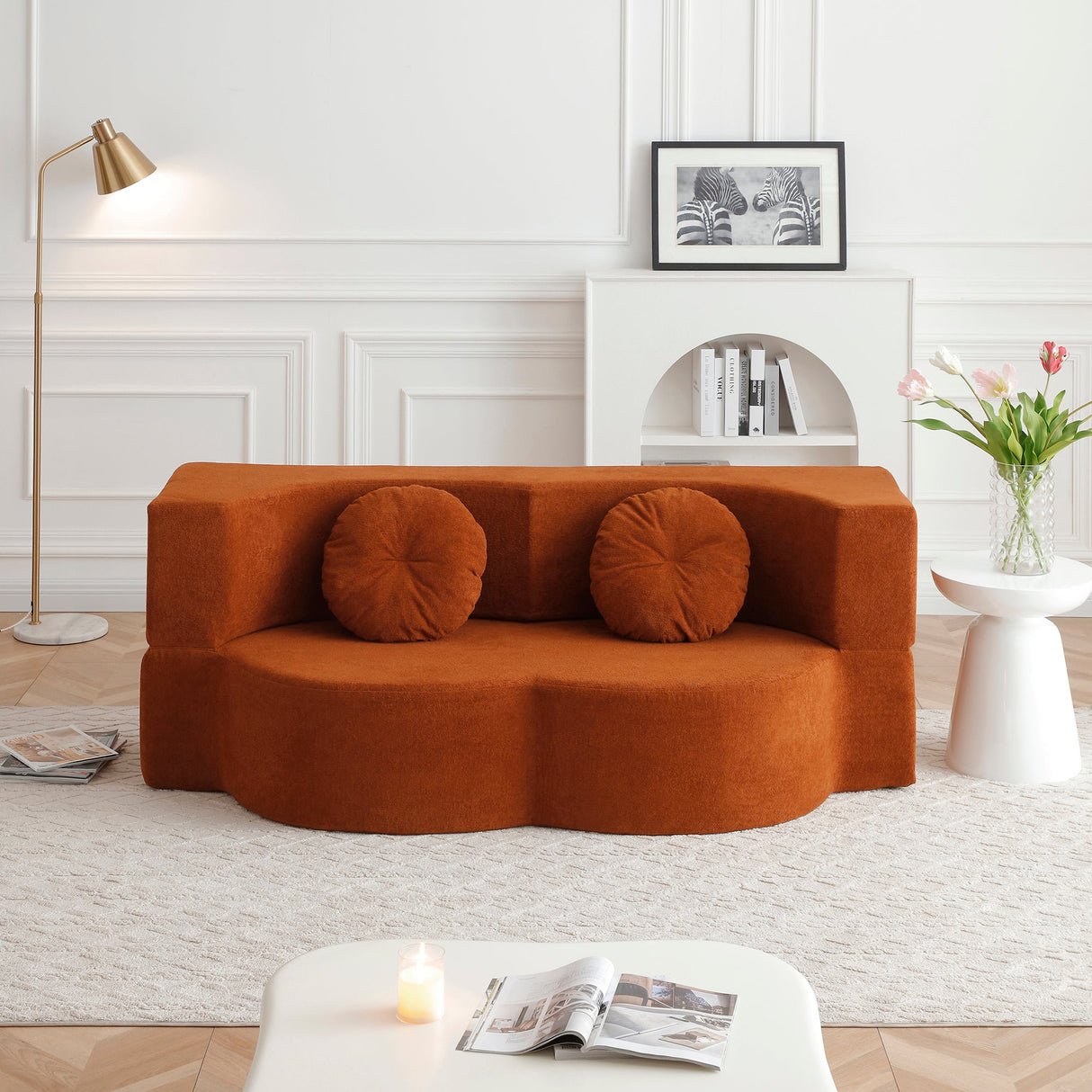2-in-1 Folding Sofa Bed with Pillow