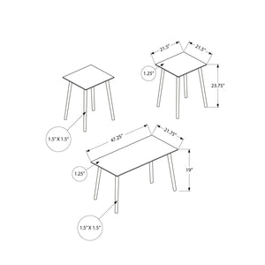 Contemporary 3 Piece Table Set With Coffee Table And 2 End Tables