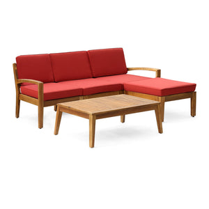Grenada L Shape Red 2-Piece Outdoor Set