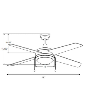 52" Europa IV 4-Blade Ceiling Fan Oil Rubbed Bronze Finish with Integrated LED Light
