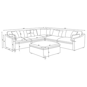 Greeley - 6 Piece Upholstered Modular Sectional Sofa - Ivory