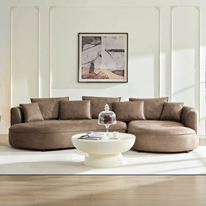 128.74 Inch Modern Sectional Curved Sofa Couch