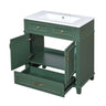 Bathroom Vanity with Sink and Storage Cabinet - White, Blue, or Dark Green
