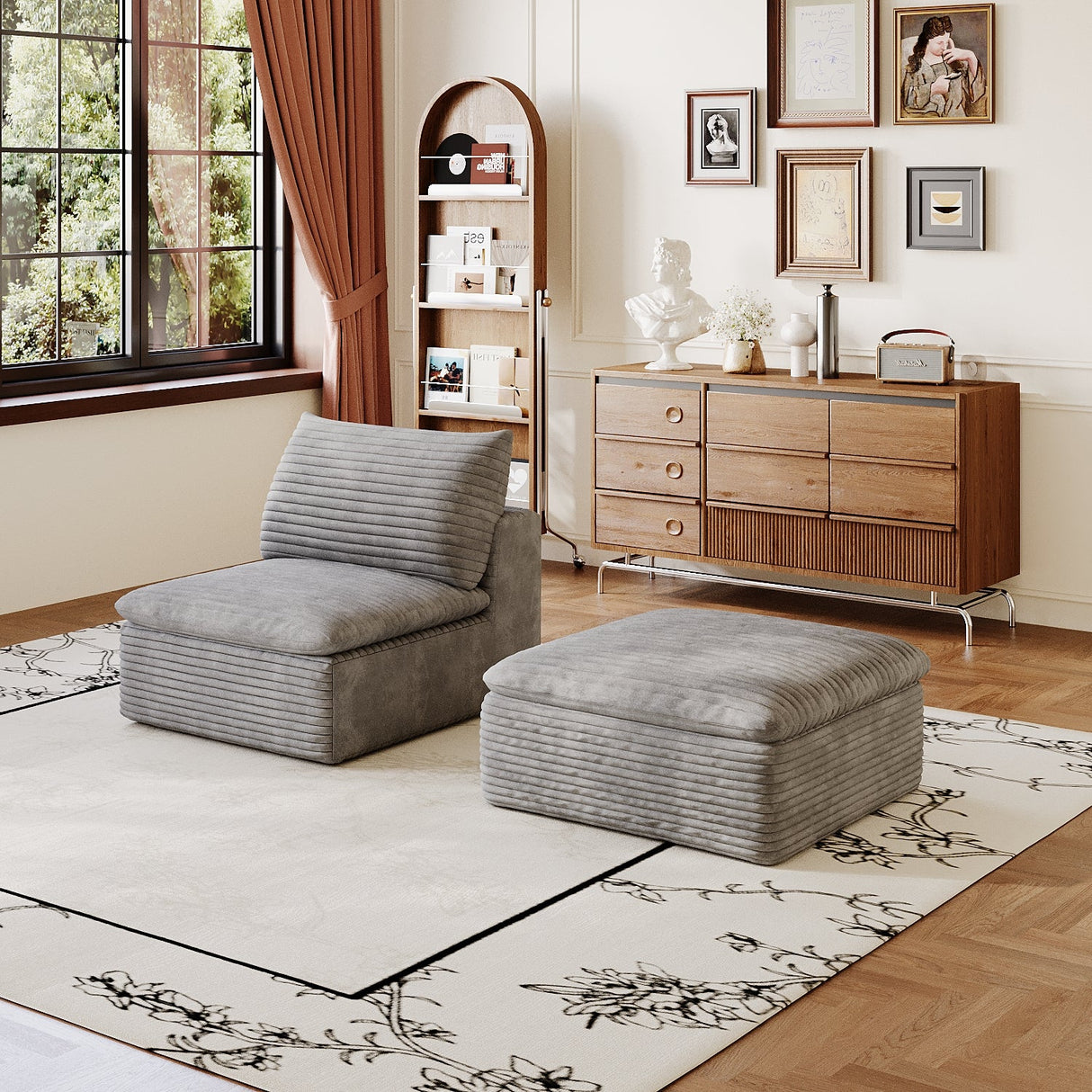 1 Middle Seat + 1 Ottoman