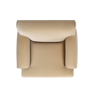 Alana 38' Lawson Accent Arm Chair Metal Casters, Fawn Brown Performance Velvet