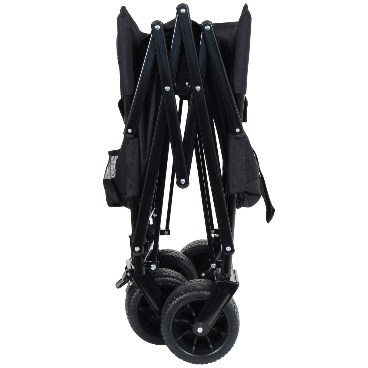 3-in-1 Convertible Folding Wagon Cart with Bench Seat & Storage