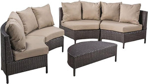 Pt Limon 5 Pieces Sofa Set - Brown / Beige