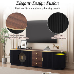 Modern Minimalist TV Stand For TVs Up To 80" With 3 Drawers And 1 Shelf