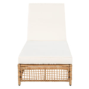 Outdoor Lounge Chair With 5 Position Backrest With Cushion And Wheels