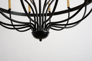 15-Light Industrial Iron Candle Chandelier Modern Farmhouse Pendant Light