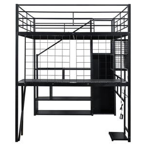 Loft Bed With Built In Work Station, Wardrobe, Storage Staircase And LED