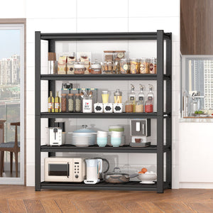 Garage Storage Rack, 5 Layer Adjustable Shelving Unit For Warehouse - Black