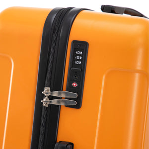 3-Piece ABS Spinner Wheel Luggage Set in Black and Orange
