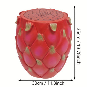 13.4' Oversized Resin Dragon Fruit Stool, Multi-Purpose Side Table & Plant Stand