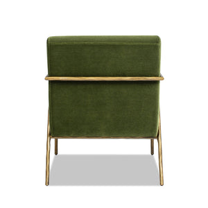 Hammered Brass Upholstered Accent Arm Chair with Performance Upholstery - Orange or Dark Green