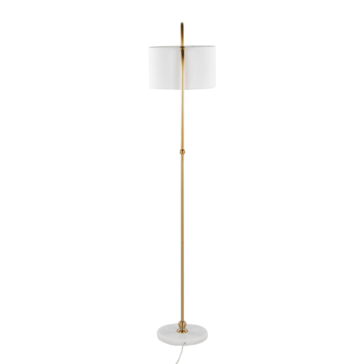 Leslie - Glam / Art Deco Floor Lamp - Gold / White
