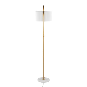 Leslie - Glam / Art Deco Floor Lamp - Gold / White