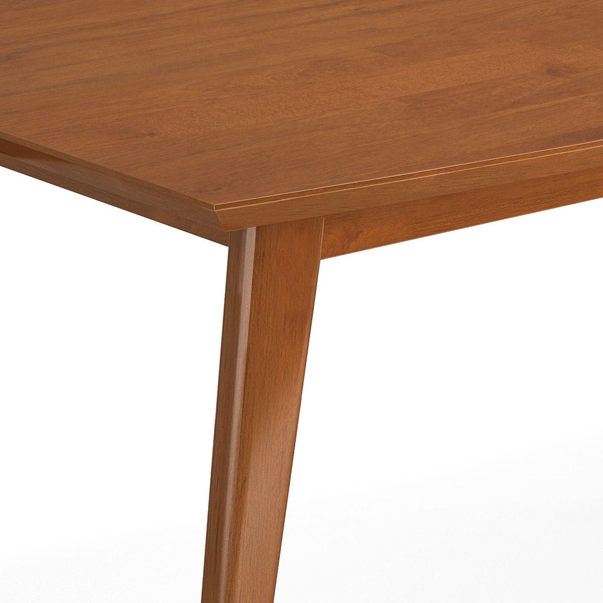 Rectangular Dining Table with Durable Solid Rubberwood Construction - Brown